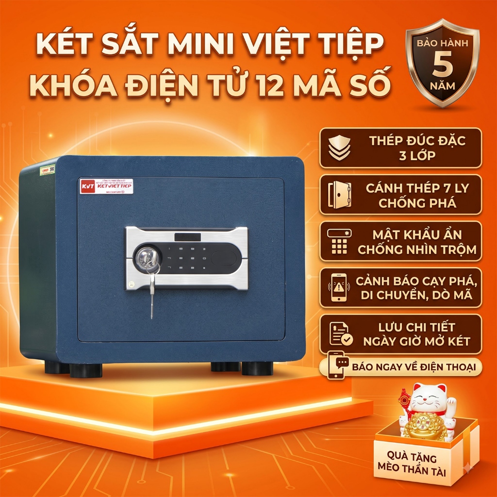 Két sắt Việt Tiệp KVTSC28  Khóa Điện Tử Nặng 40KG Chính Hãng Freeship Toàn Quốc