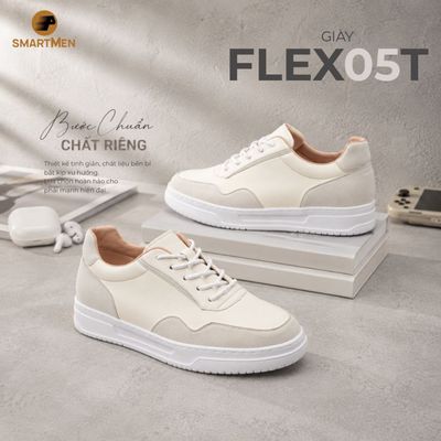 Giày đế IP siêu nhẹ Sneaker thể thao FLEX-05-T SMARTMEN, da microfiber cao cấp, tăng chiều cao 6cm
