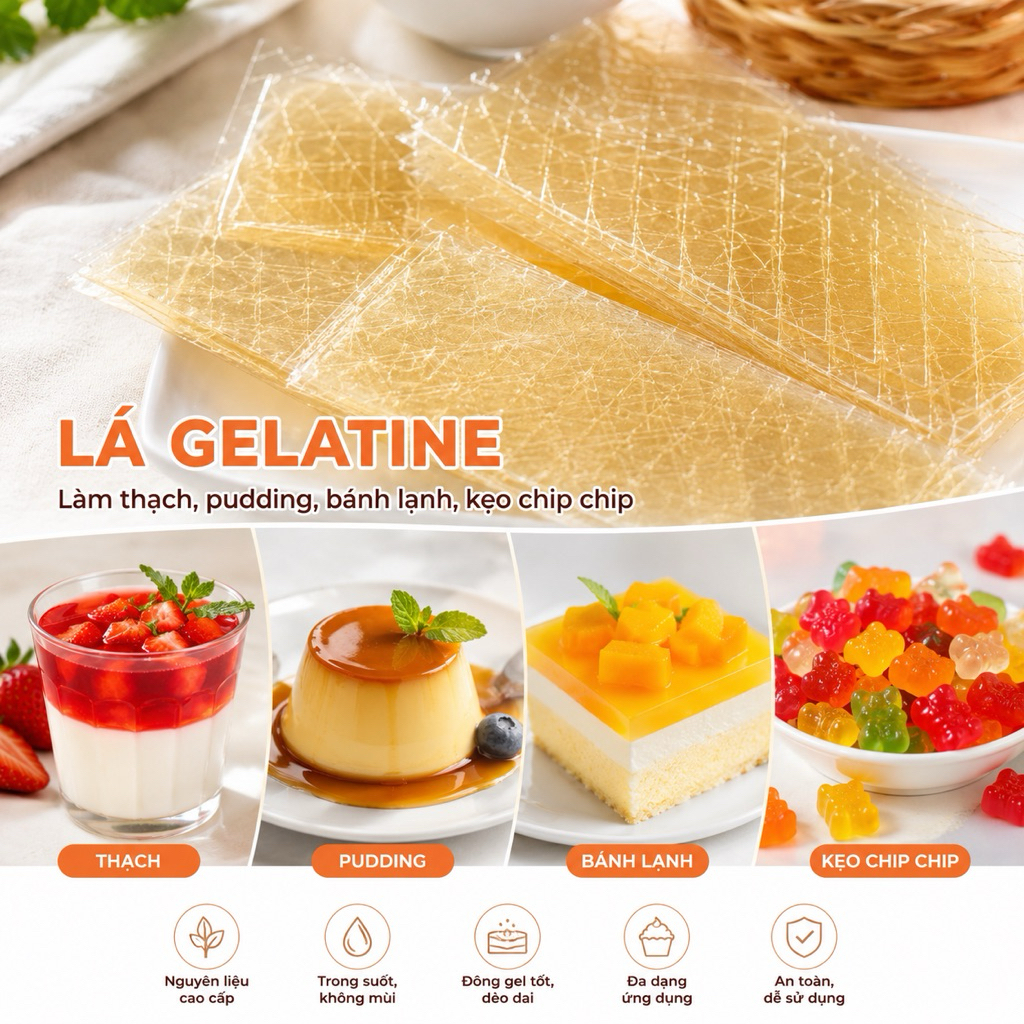 5 Lá Gelatine / 5 Lá Gelatin