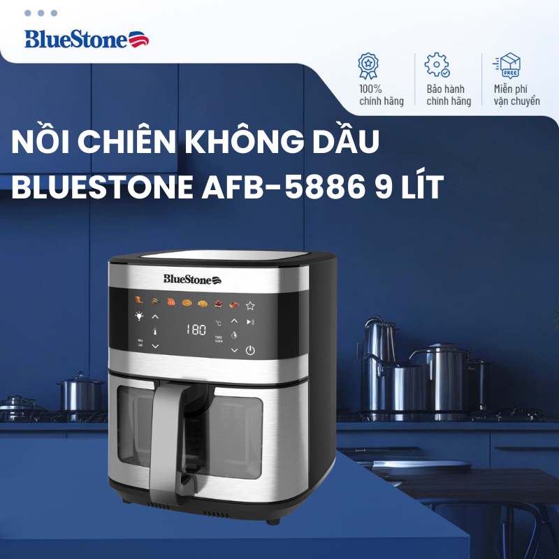 Nồi Chiên Không Dầu BlueStone AFB-5886 l 9 Lít l 1800W - Bảo hành 2 năm