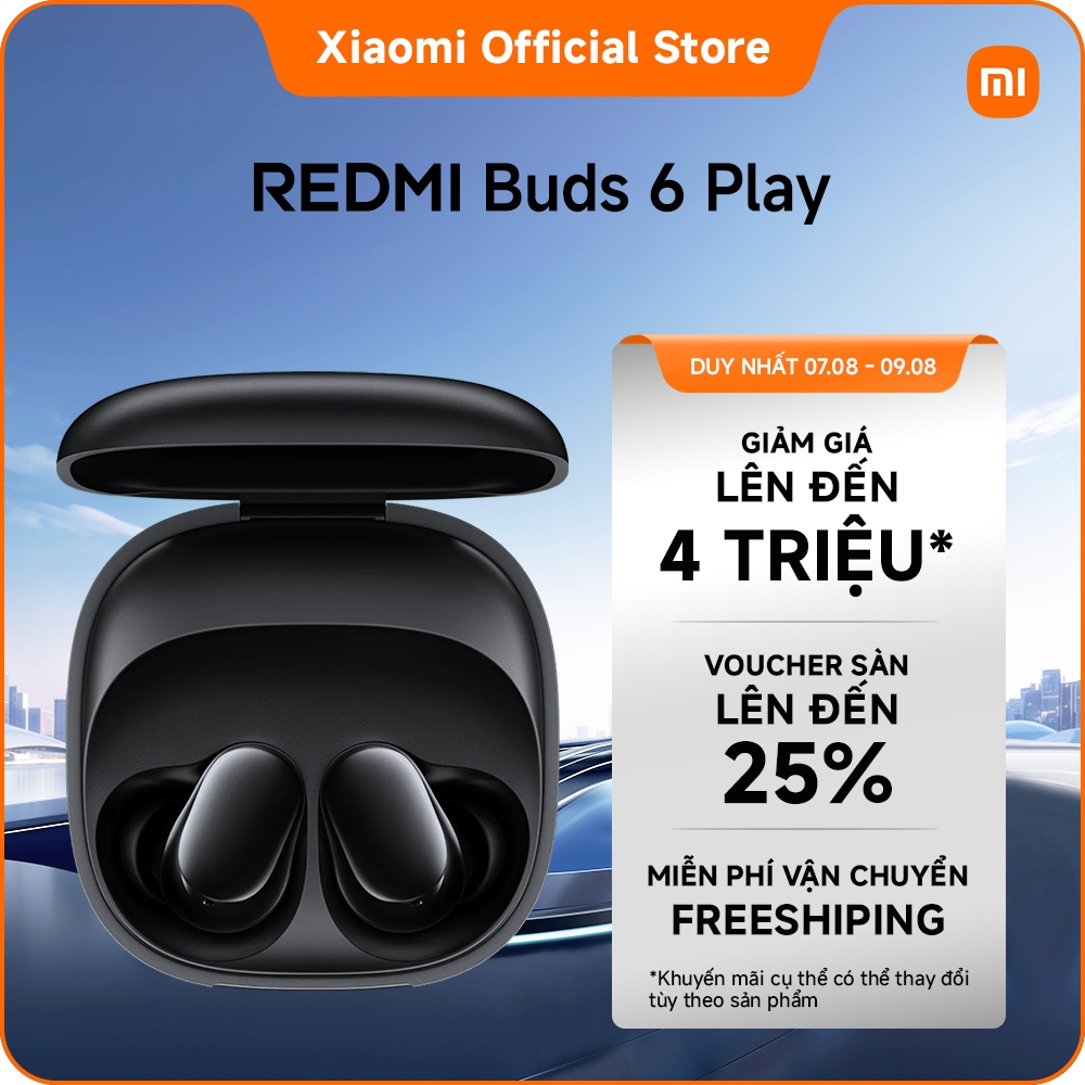 Tai nghe Bluetooth Redmi Buds 6 Play | Thời lượng pin lên tới 36 giờ | Củ loa động 10 mm mang đến âm thanh mạnh mẽ
