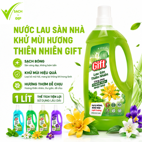 Nước Lau Sàn Gift 1 Lít Hương Thiên Nhiên Sạch Bóng Vượt Trội Khử Mùi Hiệu Quả Lưu Hương Dài Lâu Phù
