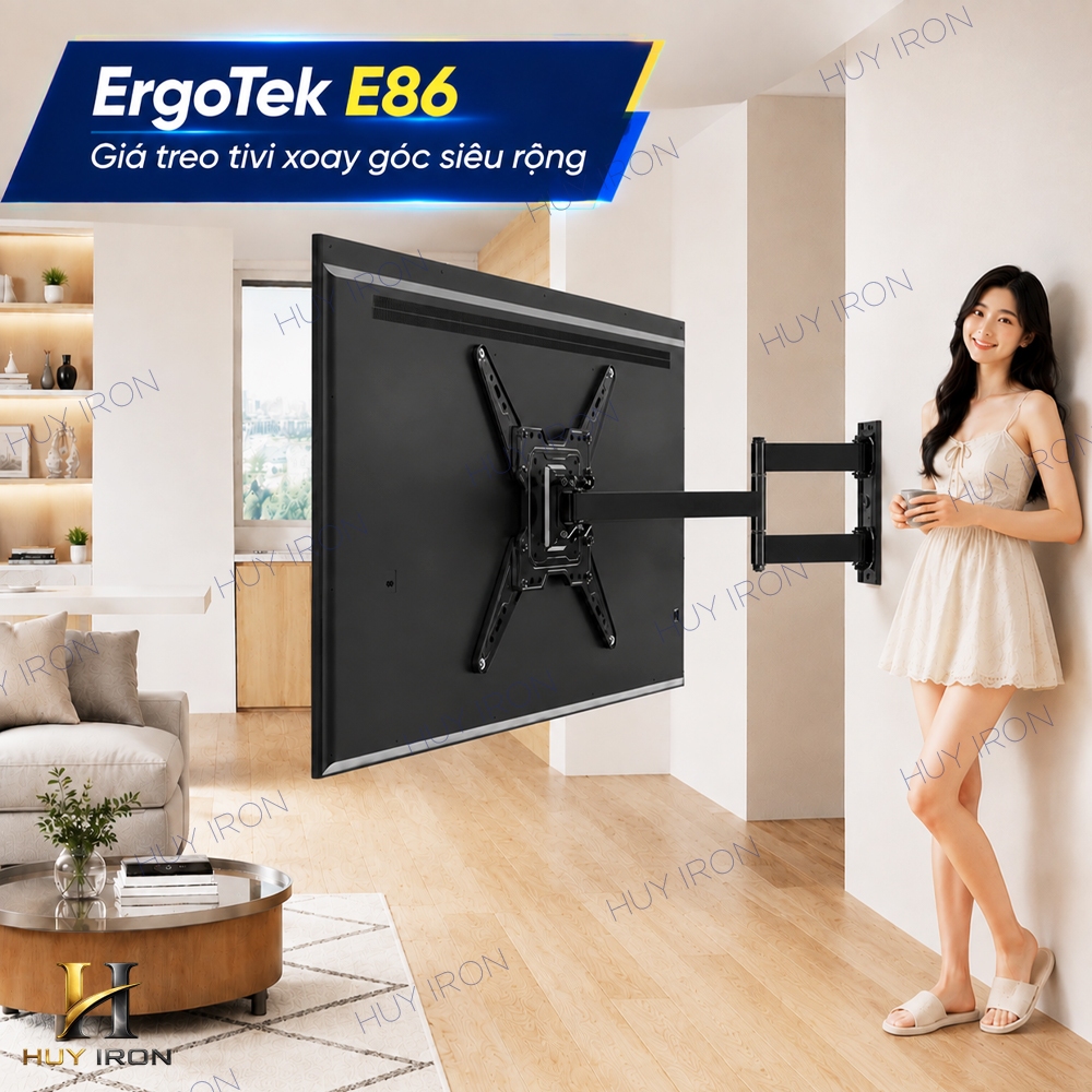 #E86 - Giá Treo Tivi Xoay Vuông Góc 90 Độ ErgoTek #E86 - Khung Treo Tivi 20 - 65 Inch  [ Xoay Góc Rộ