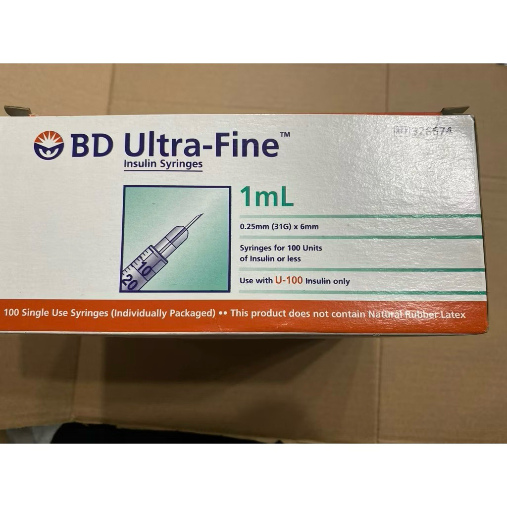 kim chích tiểu đường, bơm kim tiêm insulin syringes BD Ultra-fine 1ml 0.25mm (31G) x 6mm made in mỹ 