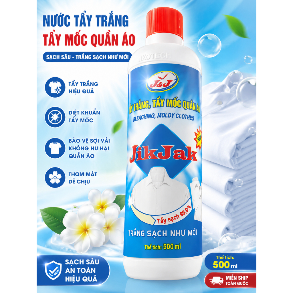 Nước Tẩy Trắng Tẩy mốc quần áo JiK Jak thế hệ mới