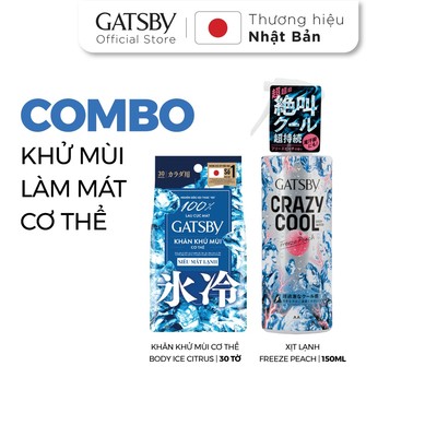 Combo Khăn Khử Mùi Cơ Thể Body Ice Citrus 30 Tờ & Xịt Lạnh Làm Mát Cơ Thể 170ml