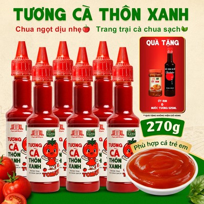 [Tặng Ớt rim và nước tương 125ml] Combo 6 Tương cà Làng Chài Xưa 270g - Chua ngọt dịu nhẹ ít mặn
