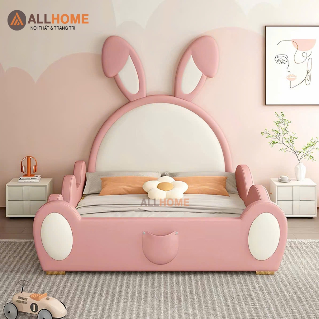 Giường Ngủ Bọc Da Mã GA35 ALLHOME Hàng Cao Cấp Phong Cách Hiện Đại Châu Âu, Có Đủ Size