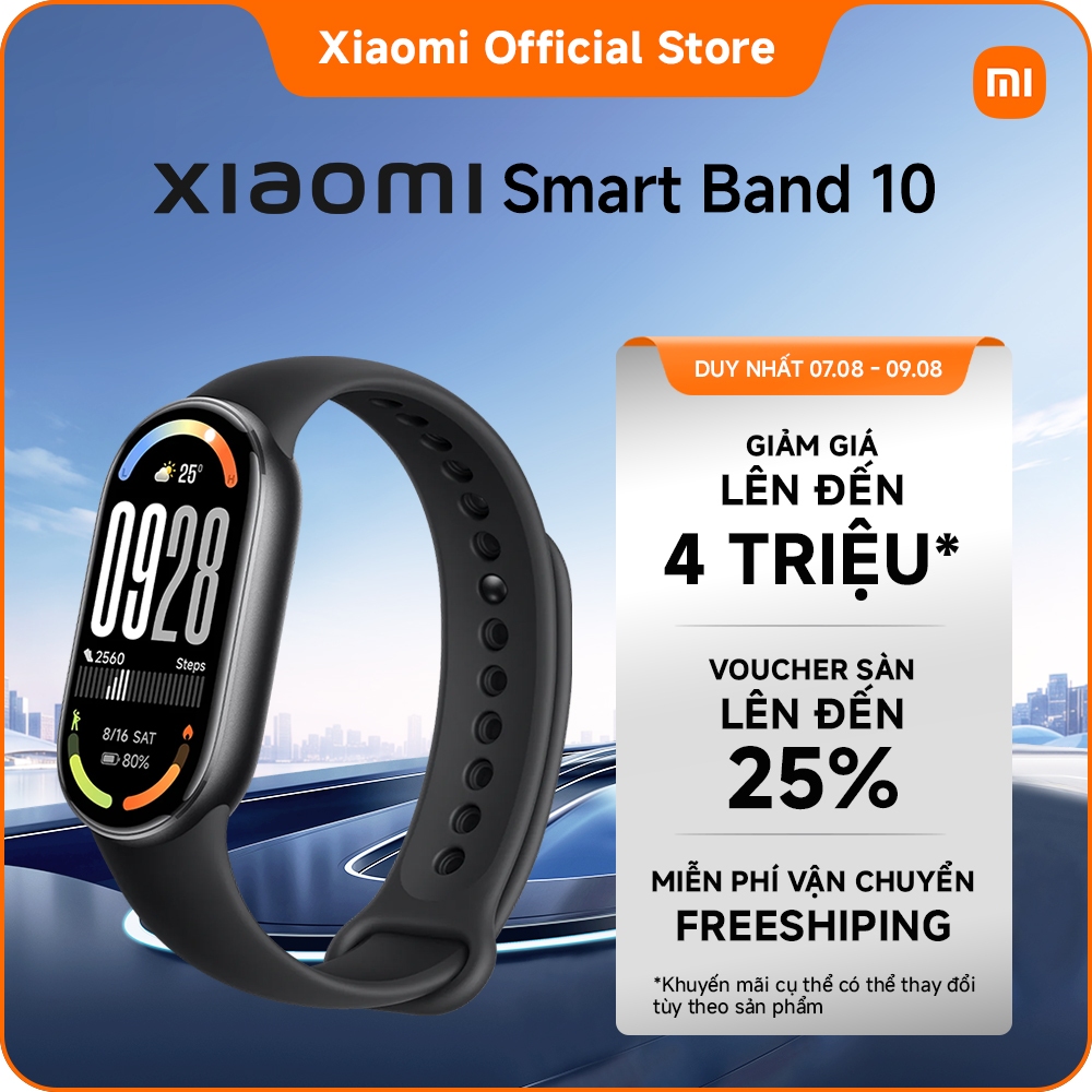 Đồng hồ thông minh Xiaomi Smart band 10｜Màn hình AMOLED 1,72", viền siêu mỏng đối xứng