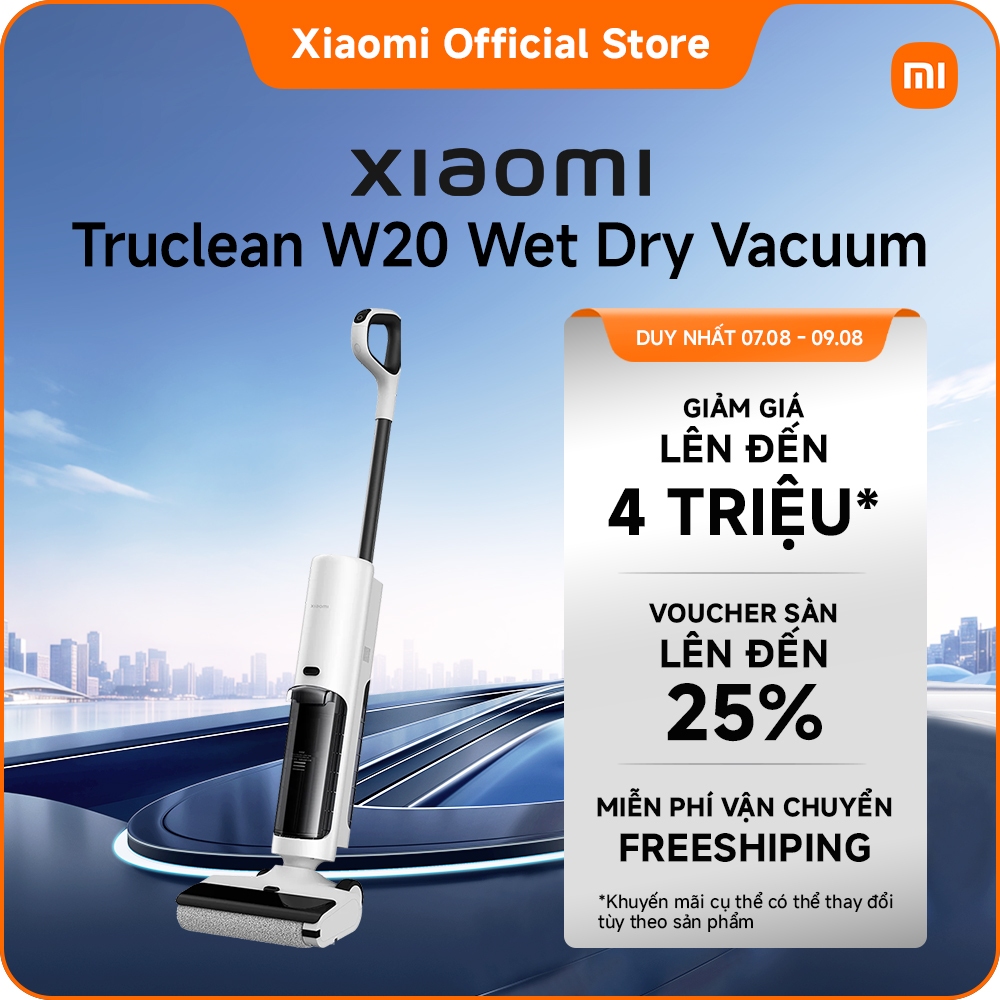 Xiaomi Truclean W20 Wet Dry Vacuum | Lau nhà nhanh chóng với tốc độ tới 500 vòng/phút | Làm sạch ngó