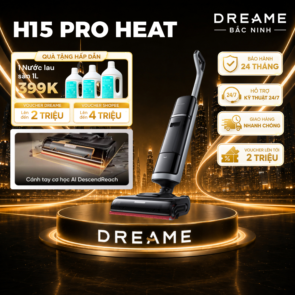 [GIÁ RẺ NHẤT] Dreame H15 Pro Heat/H15 Pro Foamwash/H15 Pro | Máy Hút Bụi Lau Nhà| Lực hút 22.000Pa