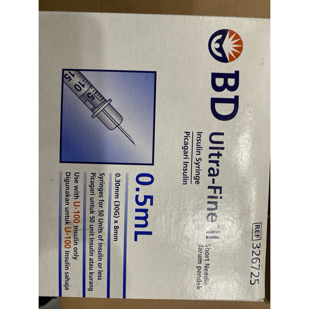 kim chích tiểu đường, bơm kim tiêm insulin syringes BD Ultra-fine 0.5ml 0.30mm (30G) x 8mm made in m