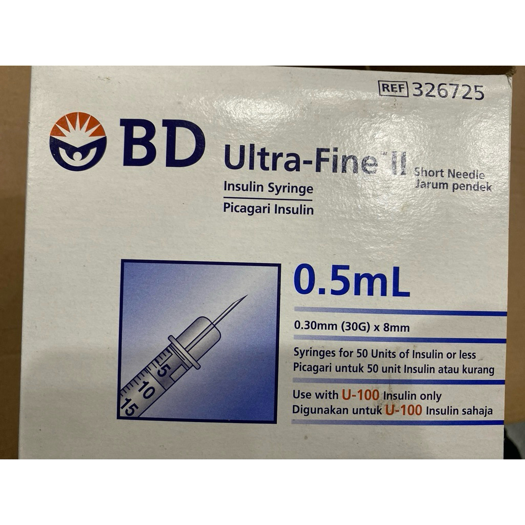 kim chích tiểu đường, bơm kim tiêm insulin syringes BD Ultra-fine 0.5ml 0.30mm (30G) x 8mm made in m
