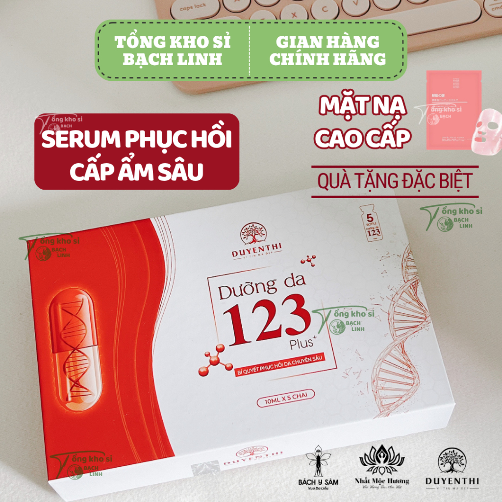 Combo Dưỡng Da 123 Duyên Thị - Bách Y Sâm - Phục Hồi Chuyên Sâu - Combo 5 chai (50ml)