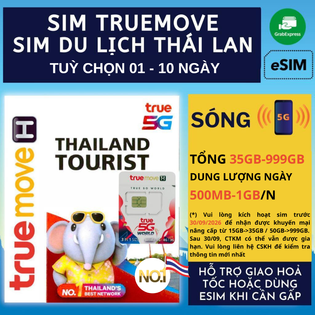 [GÓI PHỔ THÔNG] SIM DU LỊCH THÁI LAN KHÔNG GIỚI HẠN DATA LỰA CHỌN 01-10 NGÀY SÓNG MẠNH TOÀN QUỐC