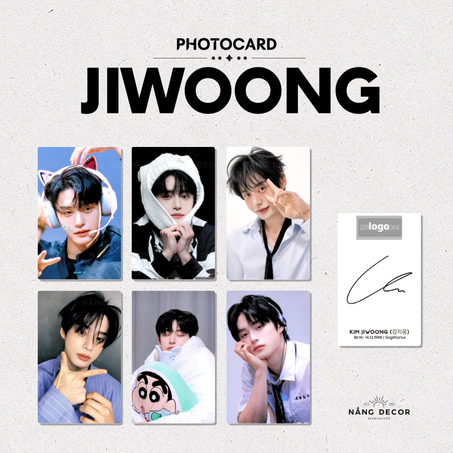[HCM] Photocard Lo-mo JIWOONG Zerobaseone Bo Góc - Size 5.4 x 9cm | Nắng Decor 2015