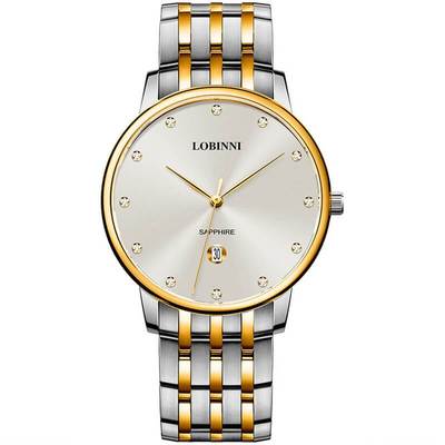 Đồng hồ nam chính hãng Lobinni LB3010G-T1 Kính sapphire,chống xước,Chống nước,BH 24 tháng,Máy pin,dây kim loại xịn