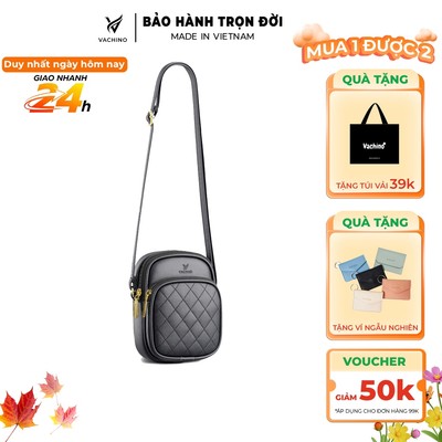 Túi đeo chéo da nữ Celina thêu hoạ tiết VACHINO-TX034
