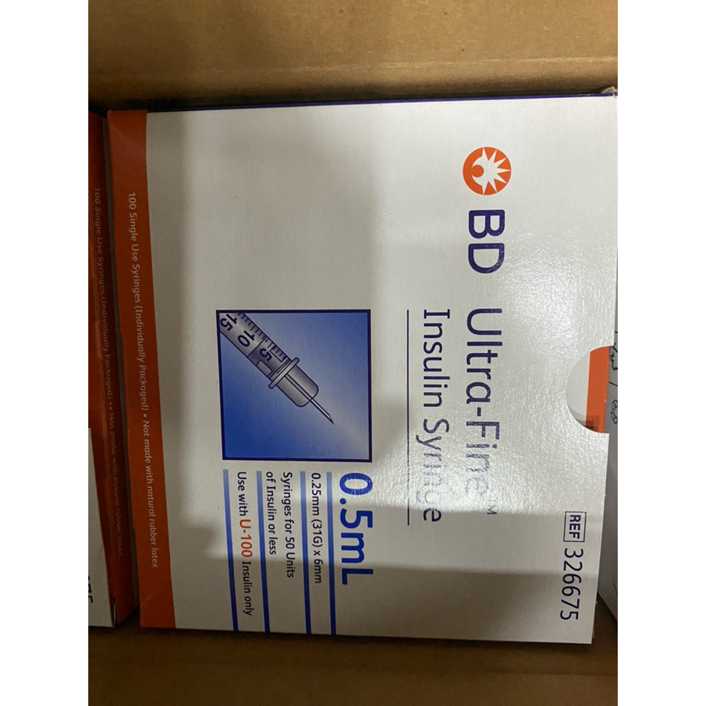 kim chích tiểu đường, bơm kim tiêm insulin syringes BD Ultra-fine 0.5ml 0.25mm (31G) x 6mm  made in 