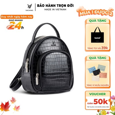 Balo da nữ thời trang vân da cá sấu VACHINO-BG028