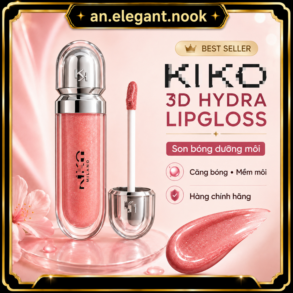 𝕂𝕀𝕂𝕆 3D Hydra Lipgloss Son bóng dưỡng môi chính hãng Ý | Hiệu ứng môi căng mọng 3D | Son bóng cao cấ