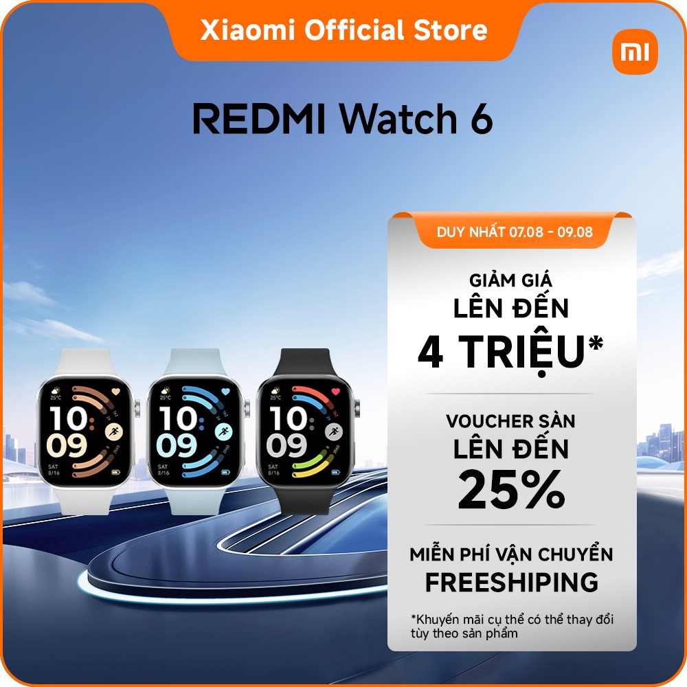 Đồng hồ thông minh Redmi Watch 6 | Màn AMOLED 2.07" | Đàm thoại qua bluetooth | Pin lớn 550 mA