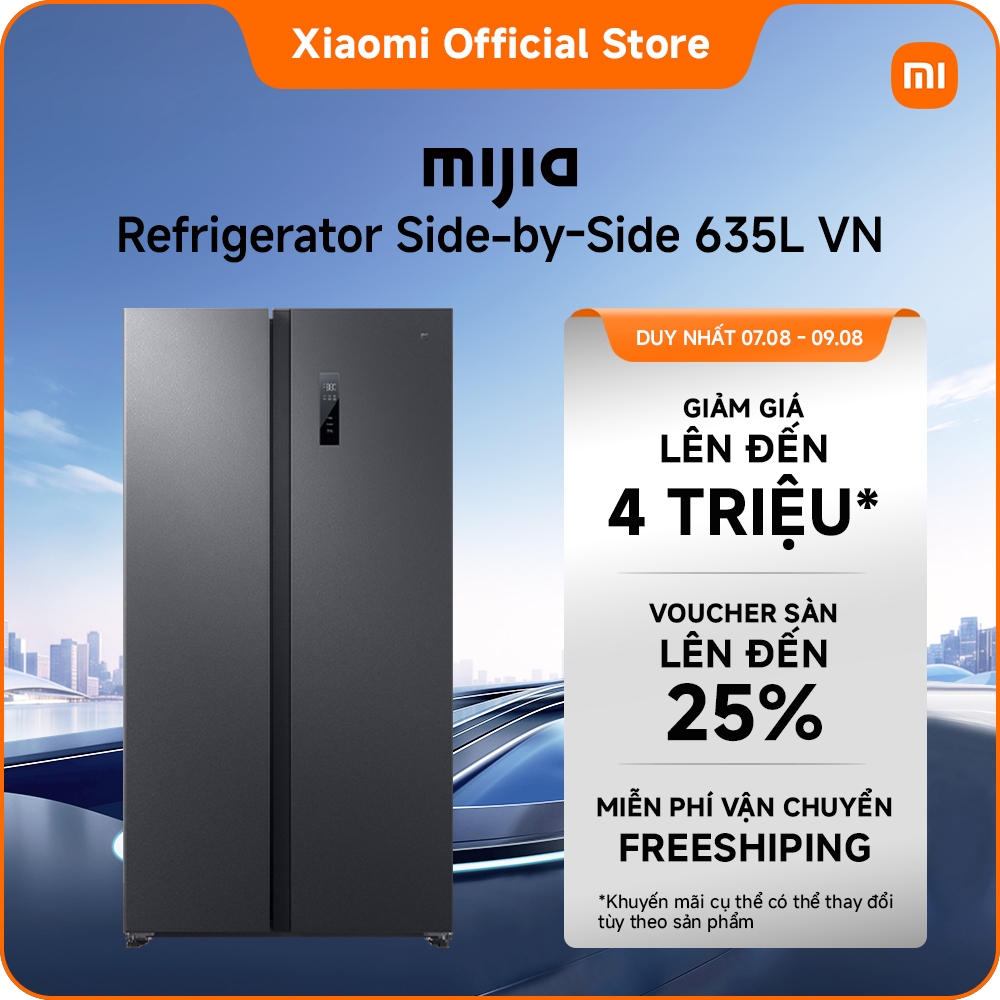 [MỚI RA MẮT] Tủ lạnh Xiaomi 2 cánh Side by Side Xiaomi Mijia Refrigerator 635L | Dung tích lớn | Bảo hành 2 năm