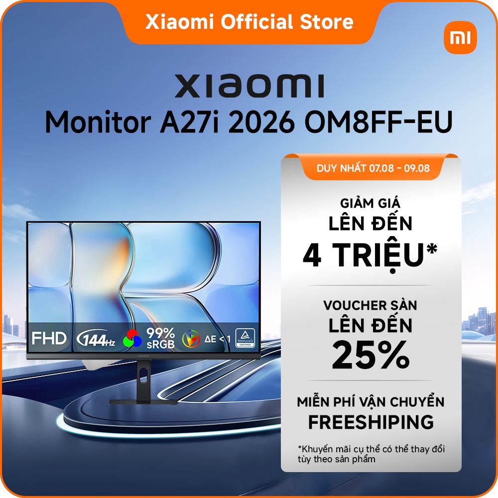 Màn hình Xiaomi A27i 2026 OM8FF-EU | Tần số quét cao 144Hz | Độ sáng 300nits | Màn hình cứng IPS 27-inch