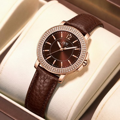 Đồng hồ nữ chính hãng I&W Carnival 55896L-D6 mặt vuông tím,Kính sapphire,chống xước,Chống nước30m,Máy điện tử(pin,dây da
