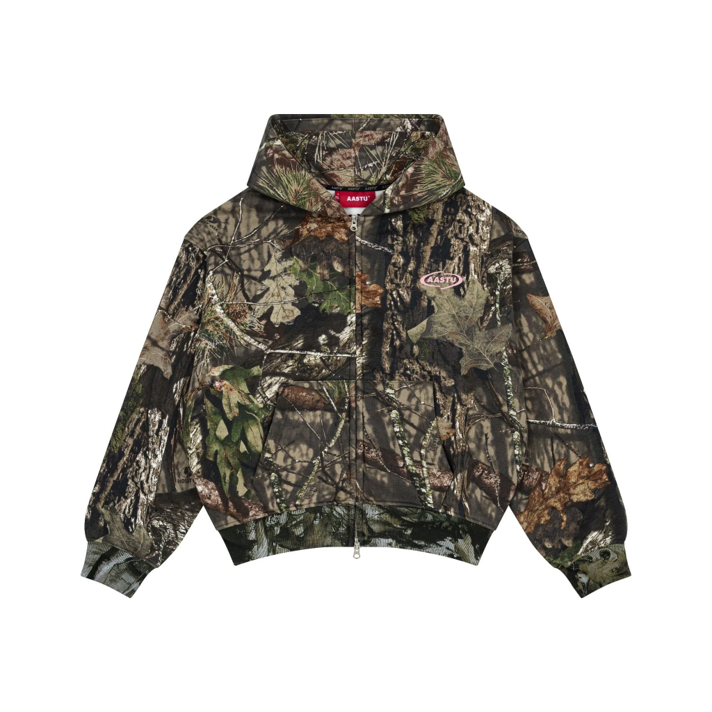 Aa stu - Áo Hoodie Zip Aastu Elip Logo Hoodie Form Boxy Vải Waffle Local Brand Unisex / Realtree