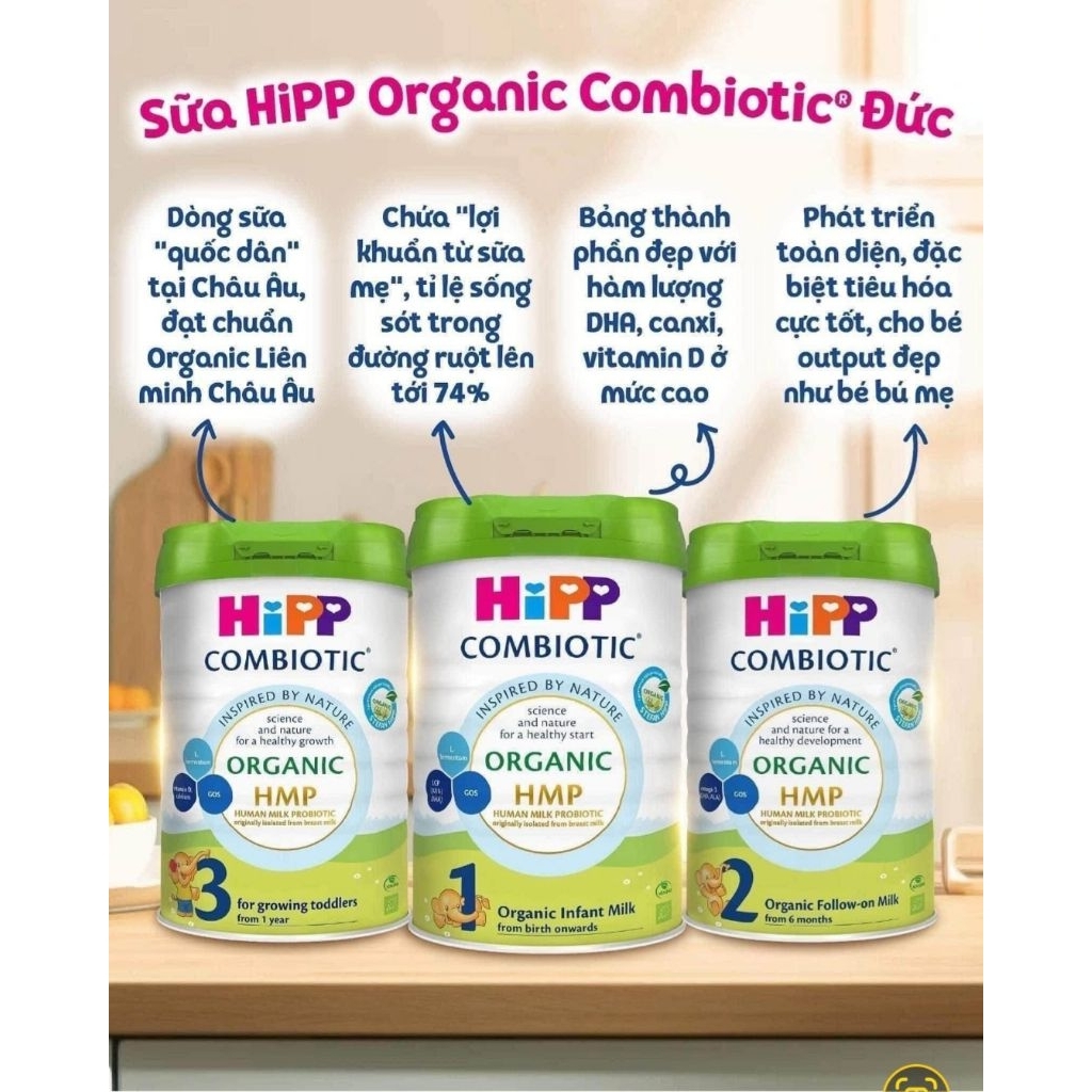 Sữa Bột Hipp 1 2 3  chính hãng ( bao date mới)