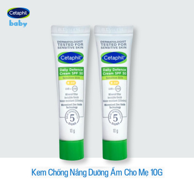 [GIFT] Combo 2 Kem chống nắng dưỡng ẩm 2in1 cho da nhạy cảm Cetaphil Daily Defense Cream SPF50 10G