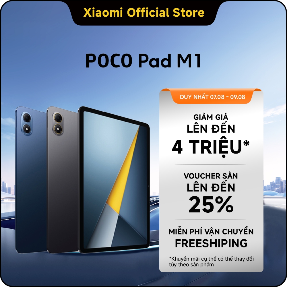 [New] Máy tính bảng POCO Pad M1 | 8GB+256GB, màn hình 12.1'' 120Hz 2.5K, pin khủng 12000mAh, Snapdragon® 7s Gen 4, hỗ tr