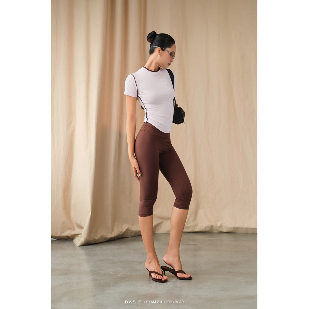 Quần biker dáng lửng thun dành cho nữ BASIC FEND BIKER