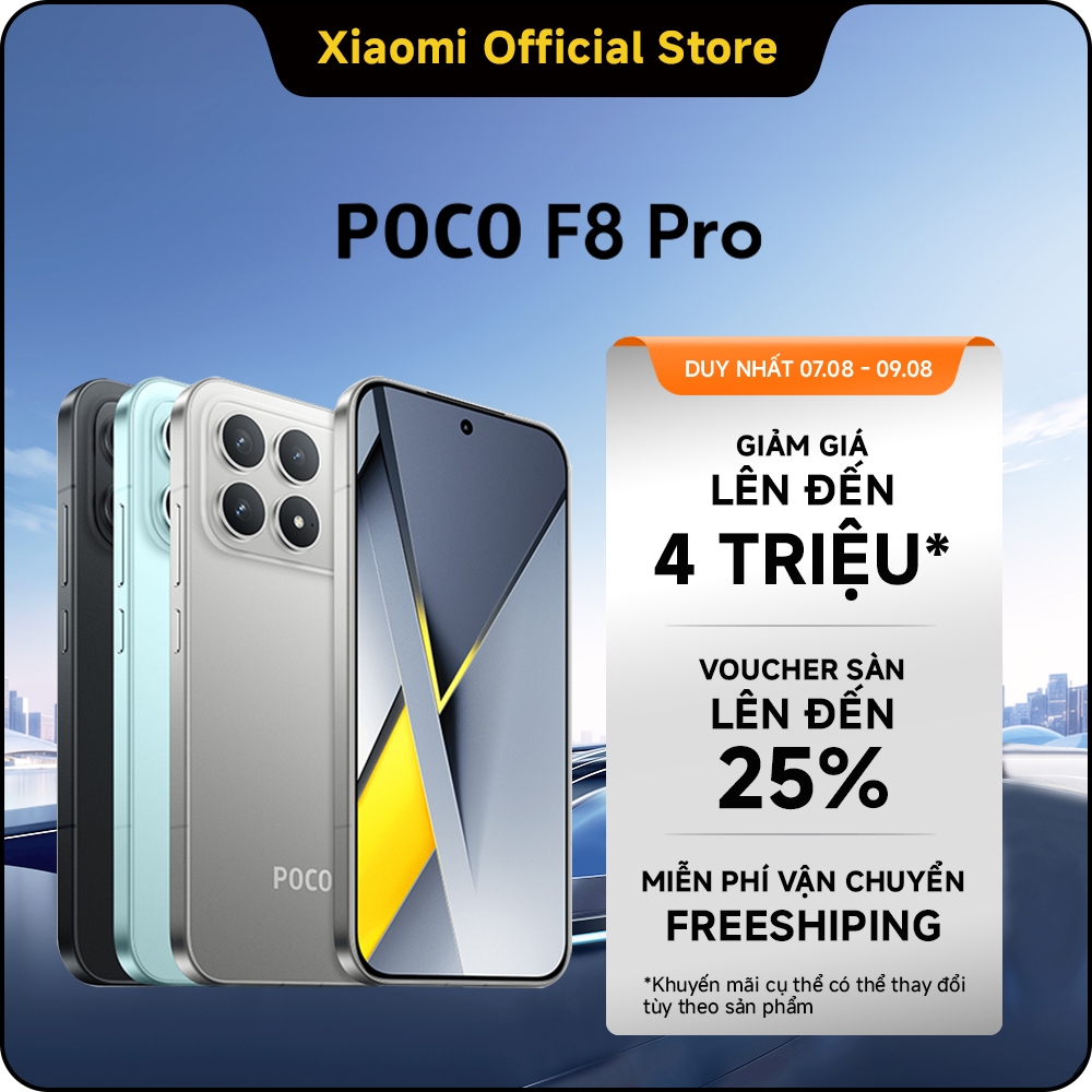 [Độc Quyền Online] Điện thoại POCO F8 Pro | 12GB+512GB, Snapdragon® 8 Elite, pin 6210mAh, màn hình AMOLED 6.59'' 120Hz
