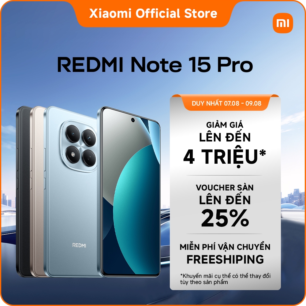 Điện thoại thông minh REDMI Note 15 Pro(8+256GB|12+256GB) |Pin lớn 6500mAh|Kính Corning® Gorilla® Glass Victus® 2