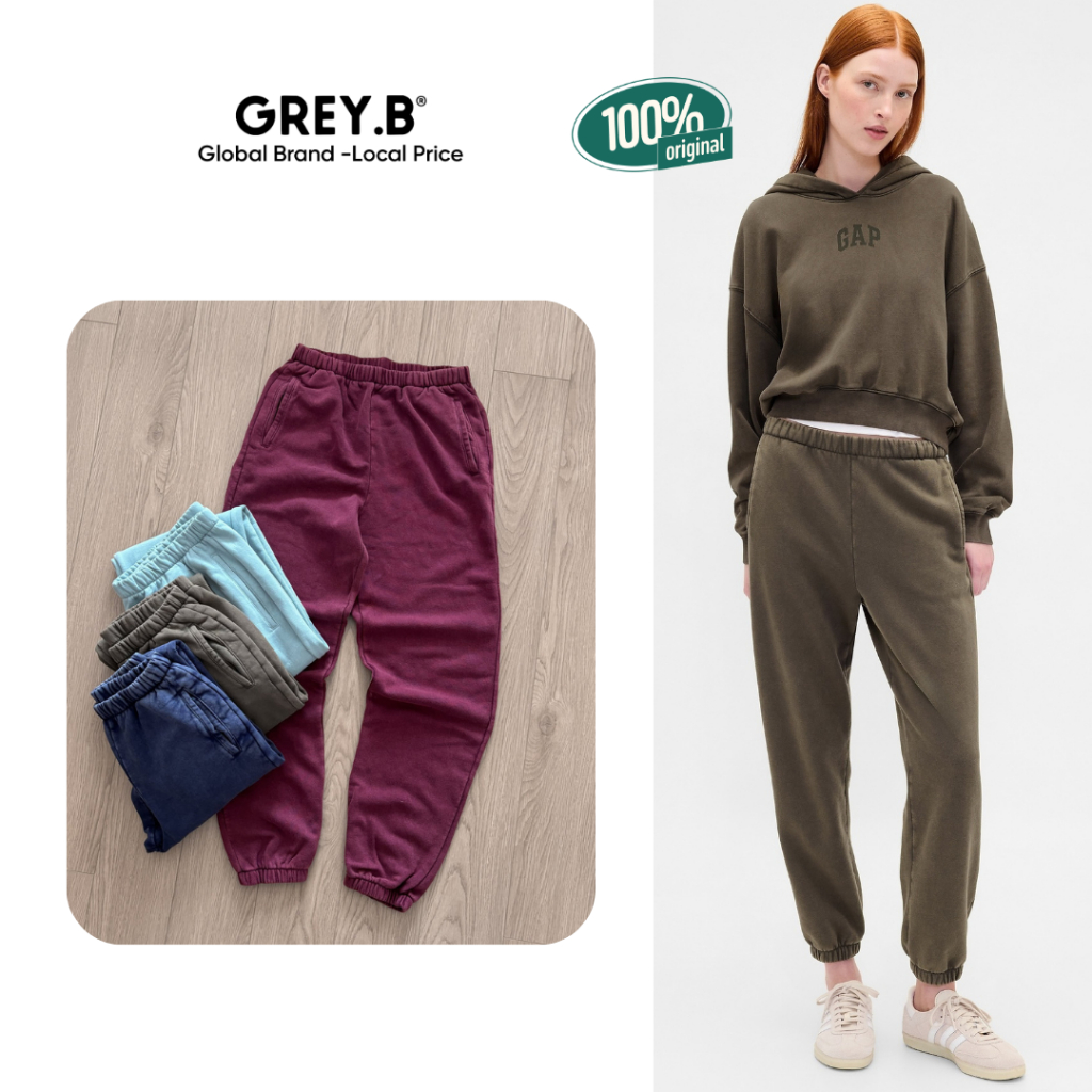 Quần Jogger Nỉ G. A. P Jogger High Rise Vintage.Soft GREYB Unisex
