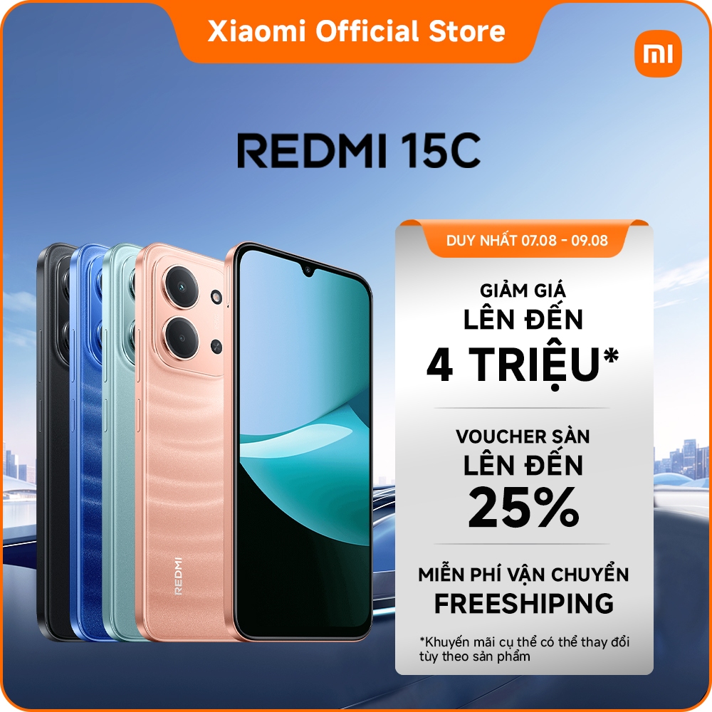 Redmi 15C (4+128G | 6+128G) | Pin khủng 6000mAh (thông thường) | Màn hình 6,9 inch sống động