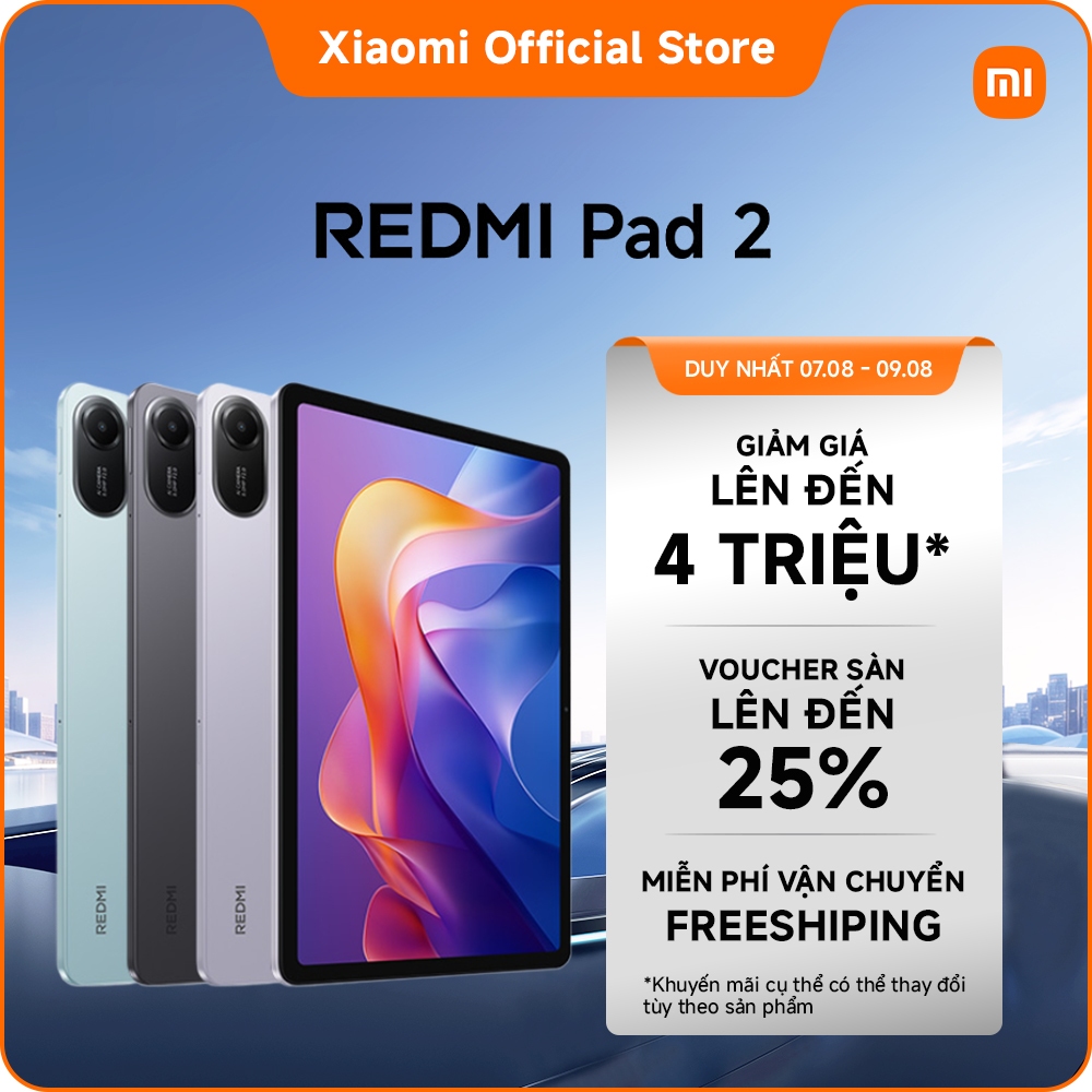 Redmi Pad 2｜Màn hình 11" 2,5K siêu rõ nét｜Pin dung lượng khủng đến 9000mAh (typ)｜Helio G100-Ultra tiên tiến