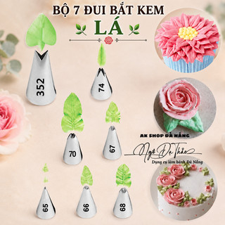Bộ 7 đui nhôm tạo hình bông kem LÁ ( AKSHOPCAMLE 2200.022 )