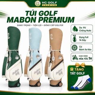 Túi Vali Kéo Đựng Gậy Golf MBON, Túi Golf Cao Cấp Da PU Chống thấm có bánh xe phong cách Retro cực sang - HC GOLF