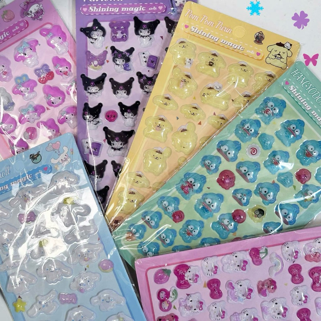 Sticker nổi 3D Kuromi Hello Kitty My Melody