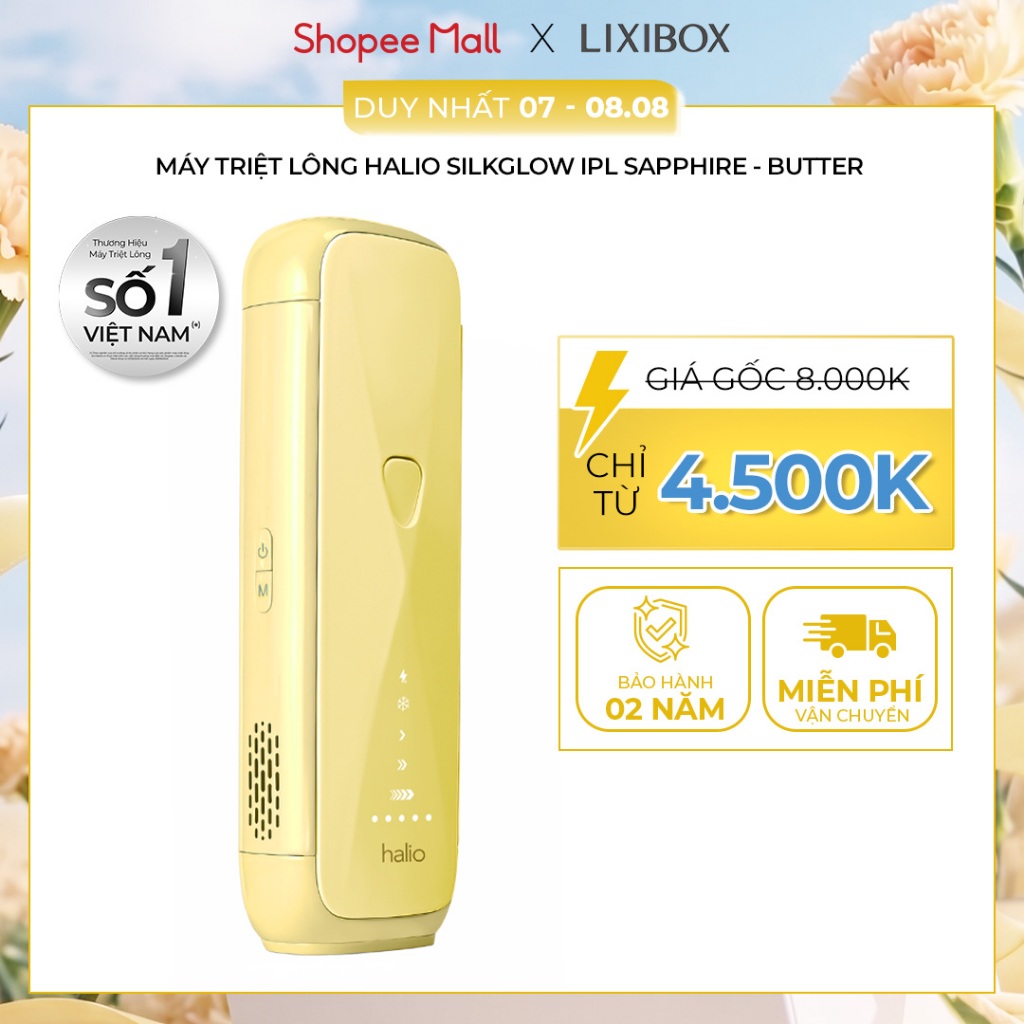 [CTĐB] Máy Triệt Lông Halio SilkGlow IPL Sapphire Cooling Hair Removal Device - Butter