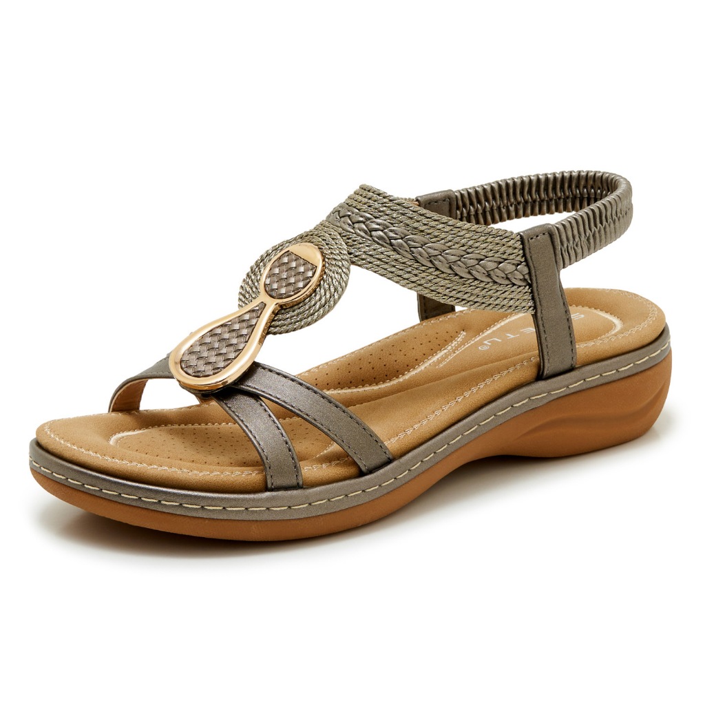 Sandal Siketu quai đính khuy kim loại, đế 4cm (order 36-42)
