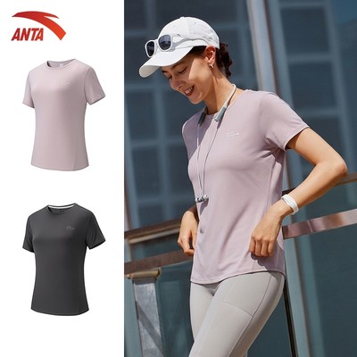 Áo Thun Ngắn Tay nữ thể thao chạy bộ tâp gym chơi thể thao Thời trang mỏng nhẹ thoáng khí Nhanh khô Anta  1626B5111