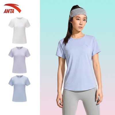 Áo Thun Ngắn Tay Thể Thao ANTA  Áo thun Thể Thao Chạy Bộ Tập Gym Pickleball Cầu Lông Siêu Thoáng Khí 1626B7101U