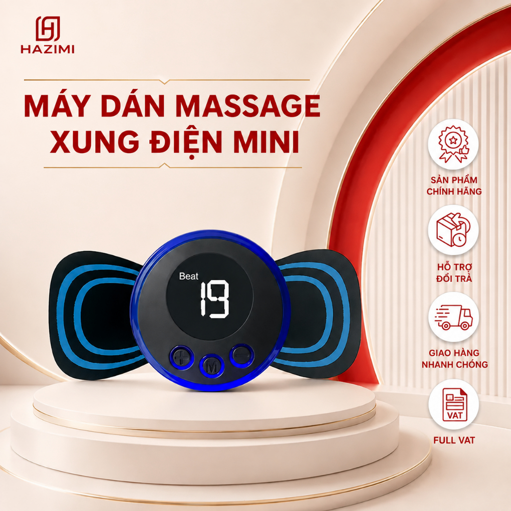 Máy Massage Toàn Thân Xung Điện Mini Cao Cấp HAZIMI HZ-D01, Miếng Dán Massage…