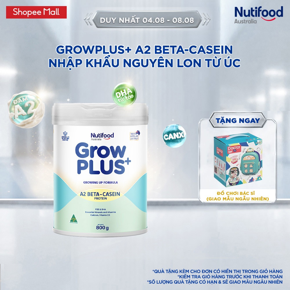 Sản phẩm dinh dưỡng công thức GrowPLUS+ A2 Beta-casein
