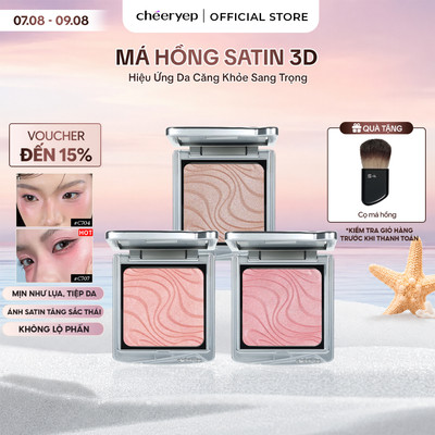 CHÉERYEP Phấn Má Hồng Trang Điểm Cao Cấp Ánh Nhũ Satin Tự Nhiên Tiệp Vào Da Mịn Như Lụa