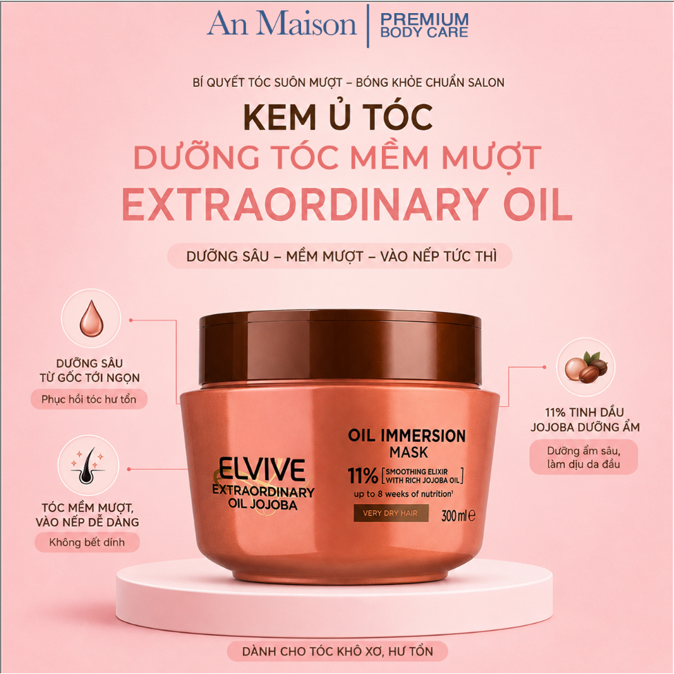Kem ủ tóc 300ml Elvive phục hồi tóc khô xơ hiệu quả